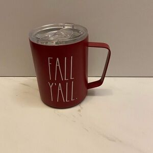 Rae Dunn FALL Y'ALL Yall Burgundy Insulated Tumbler Stainless Steel 12 oz